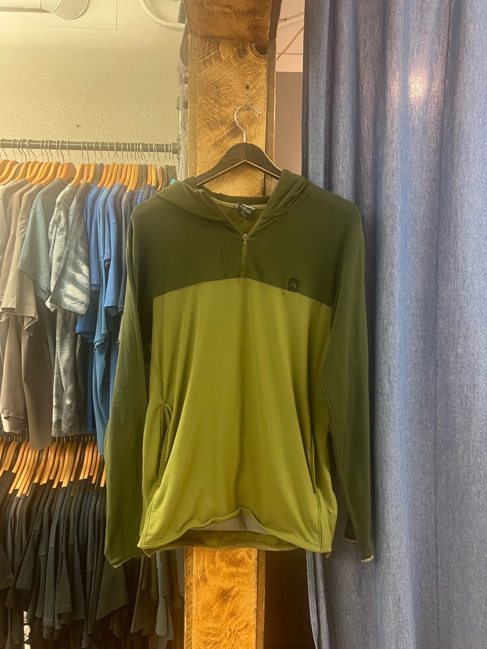 Vintage Green Quarter Zip Lightweight Sweater
